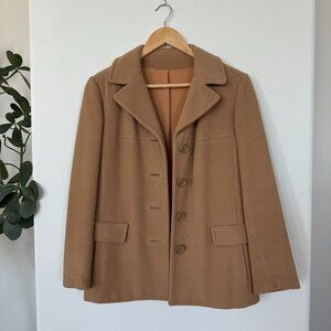 100% Cashmere Short Coat in Camel Color